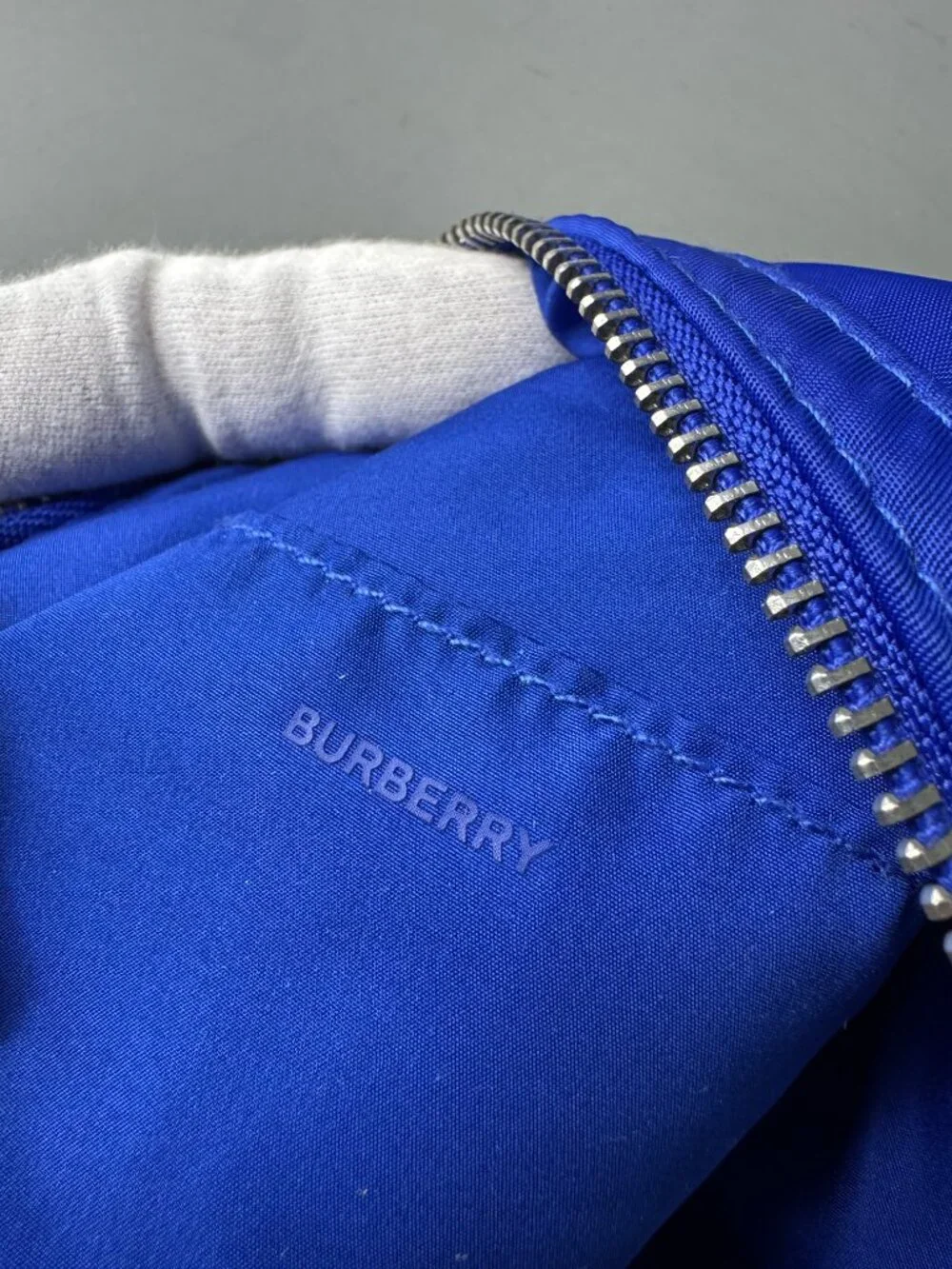 Blue Burberry Toiletry Cosmetic Pouch Travel Case Bag with Handle ~ Royal Blue